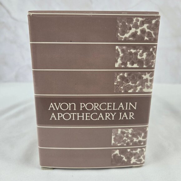 Vintage Porcelain Apothecary Jar White Pink Gray Pattern with Pink Stripe Accent - Picture 9 of 12